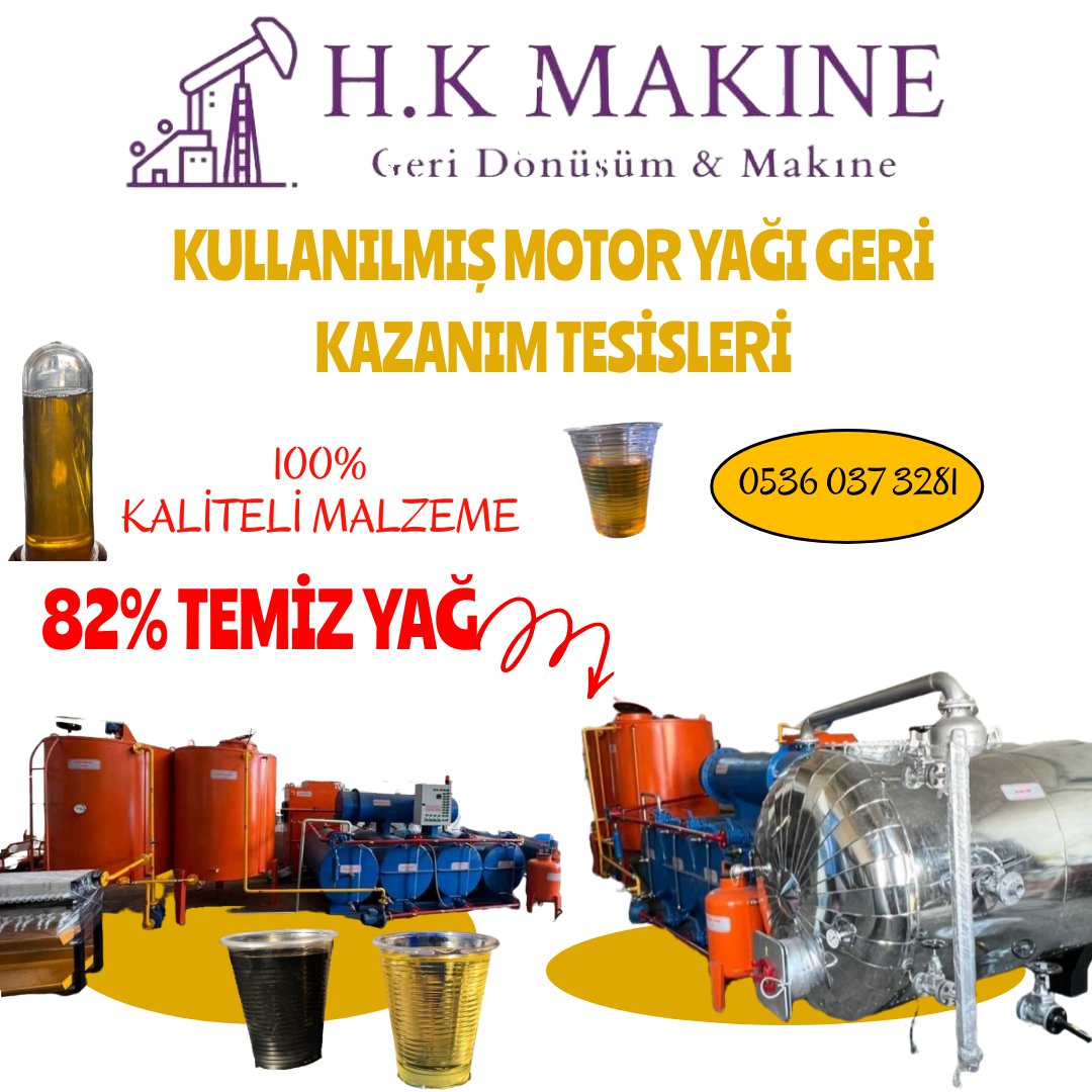 Atık madeni yağ geri dönüşüm makinaları